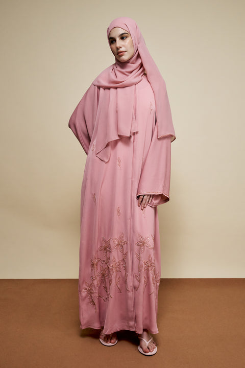 Arjan Coral Pink Abaya