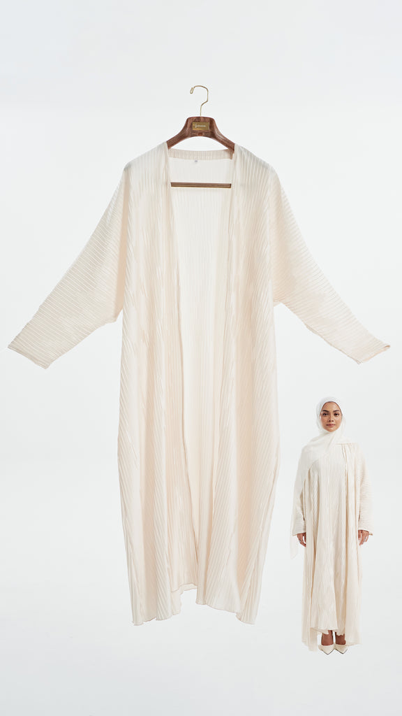 Creased HM Silky Armani Pleated Off White Cardigan