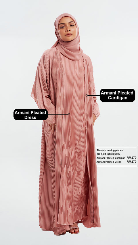 Armani Pleated Dusty Pink Cardigan (CLEARANCE)