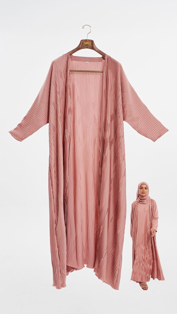 Creased HM Silky Armani Pleated Dusty Pink Cardigan