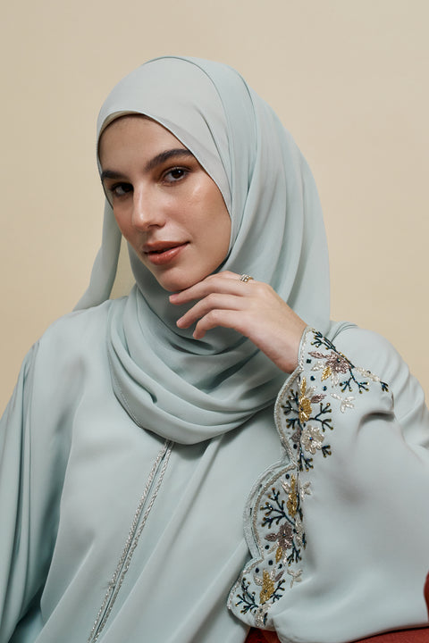 Arqa Pastel Green Abaya