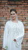 Korean Zoom Hizan Frost White Abaya