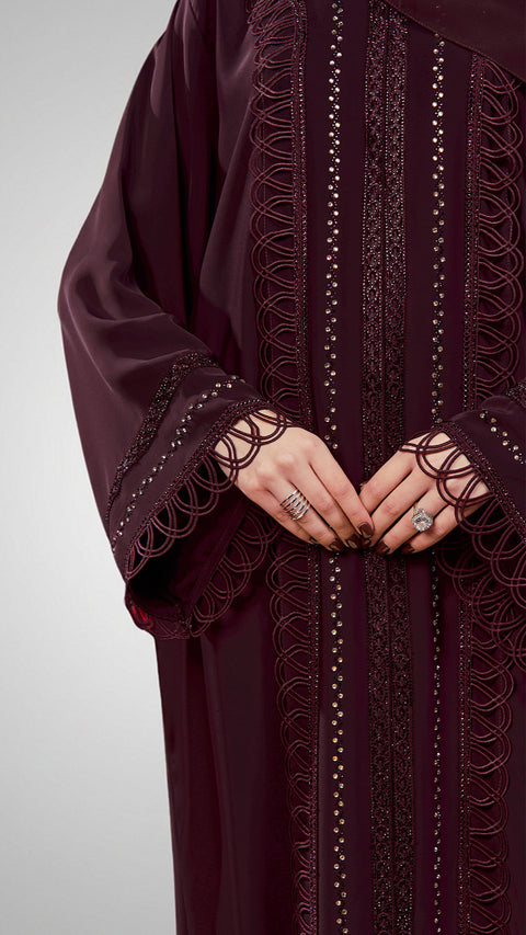 Badin Burgundy Abaya