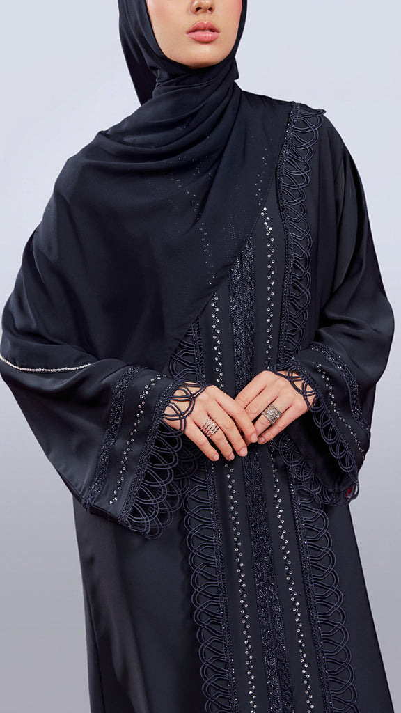 Korean Nidha Badin Midnight Blue Abaya