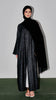 Crushed Foiled Linen Bahariya Dark Grey Abaya