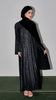 Crushed Foiled Linen Bahariya Dark Grey Abaya