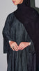 Crushed Foiled Linen Bahariya Dark Grey Abaya
