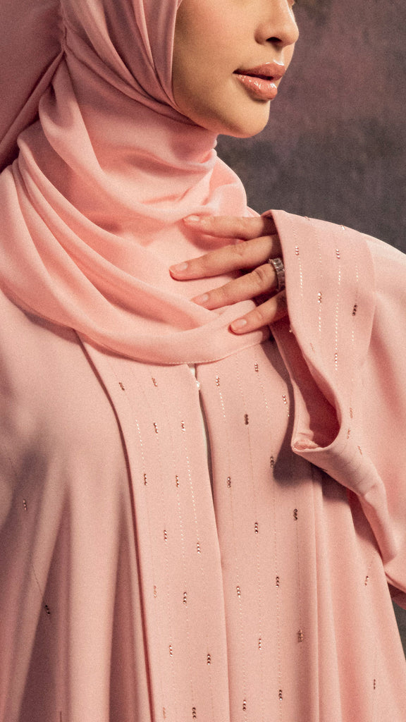 Korean Nidha Balkash Pink Abaya