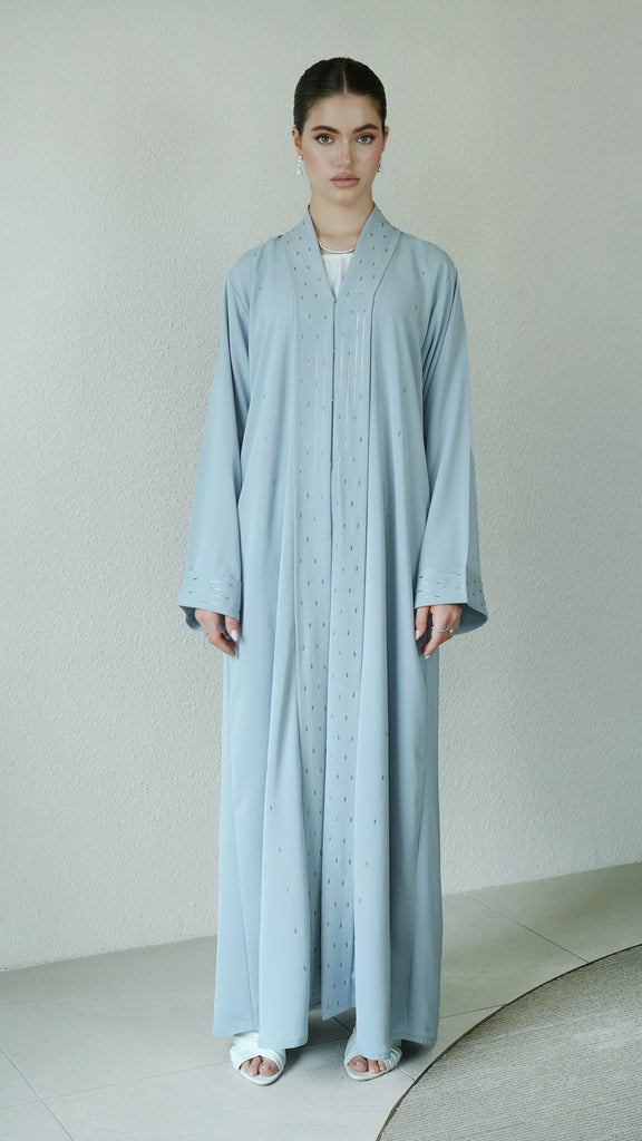 Korean Nidha Balkash Powder Blue Abaya