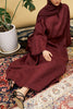 Celine Pure Linen Dress in Burgundy