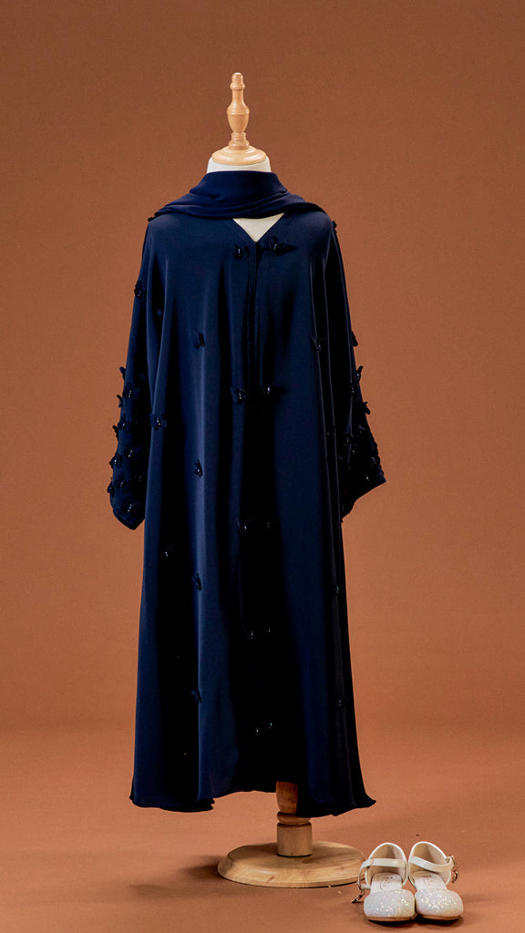 Korean Nidha Cairo Mini Butterfly Dark Sapphire Abaya