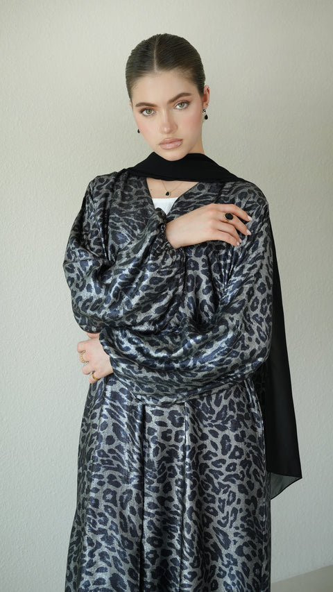 Calis Obsidian Silver Abaya
