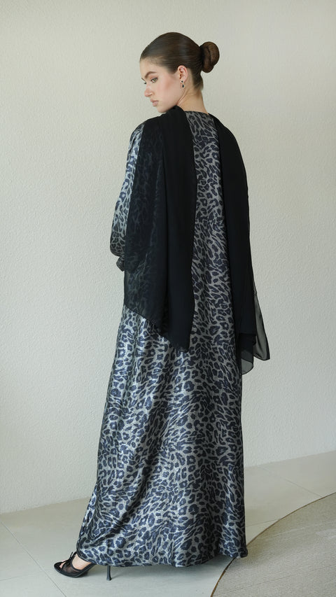 Calis Obsidian Silver Abaya