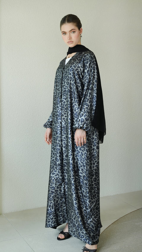 Calis Obsidian Silver Abaya