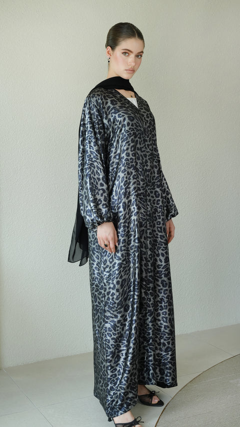 Calis Obsidian Silver Abaya