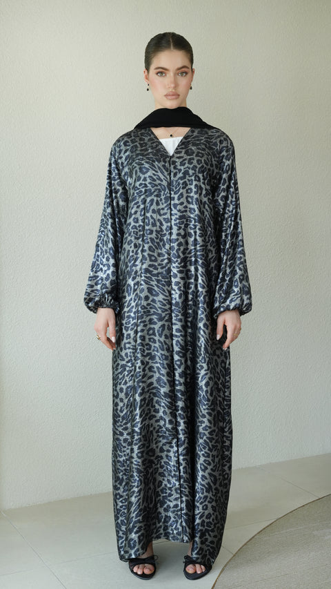 Calis Obsidian Silver Abaya