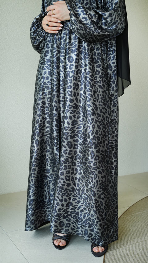 Calis Obsidian Silver Abaya