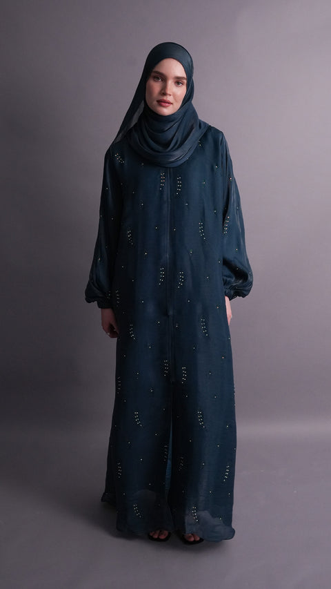 Karama Dark Teal Green Abaya