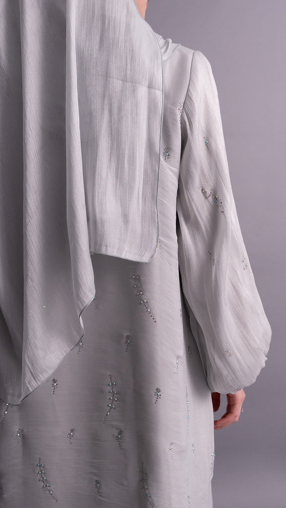 Korean Organza Karama Limestone Abaya