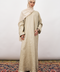 Dani Pure Linen Abaya in Pale Khaki