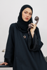 Danira Cotton Linen Abaya in Black
