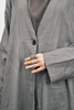 Daria Pure Linen Coat Abaya in Charcoal Grey