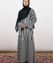 Dilshad Chiffon Stripes Abaya in Black