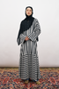Dilshad Chiffon Stripes Abaya in Black