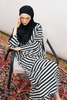 Dilshad Chiffon Stripes Abaya in Black