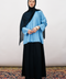 Dima Chiffon Polkadot Abaya in Dusty Denim