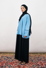 Dima Chiffon Polkadot Abaya in Dusty Denim