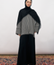 Diyan Chiffon Stripes Abaya in Black