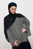 Diyan Chiffon Stripes Abaya in Black