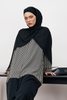Diyan Chiffon Stripes Abaya in Black