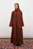 Donna Crushed Chiffon Polkadot Abaya in Burnt Sienna
