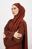 Donna Crushed Chiffon Polkadot Abaya in Burnt Sienna