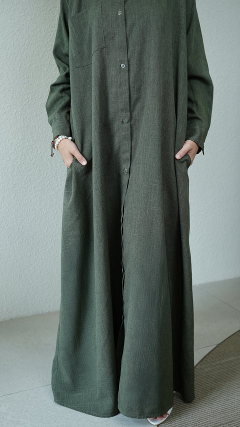 Kalem Dark Jade Shirt Dress