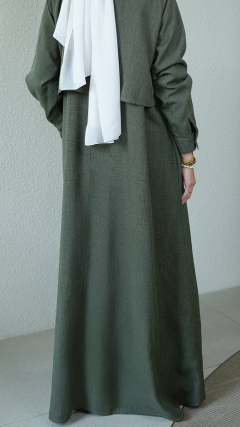 Kalem Dark Jade Shirt Dress
