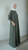 Cotton Linen Kalem Dark Jade Shirt Dress