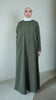 Cotton Linen Kalem Dark Jade Shirt Dress