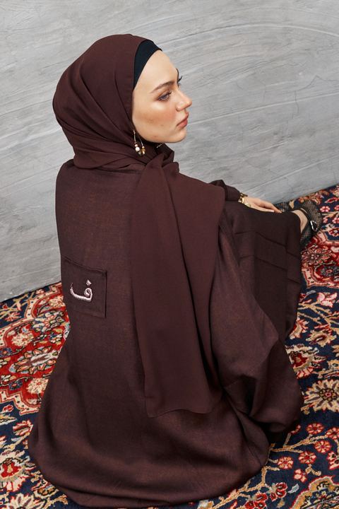 Duha Viscose Abaya in Burgundy