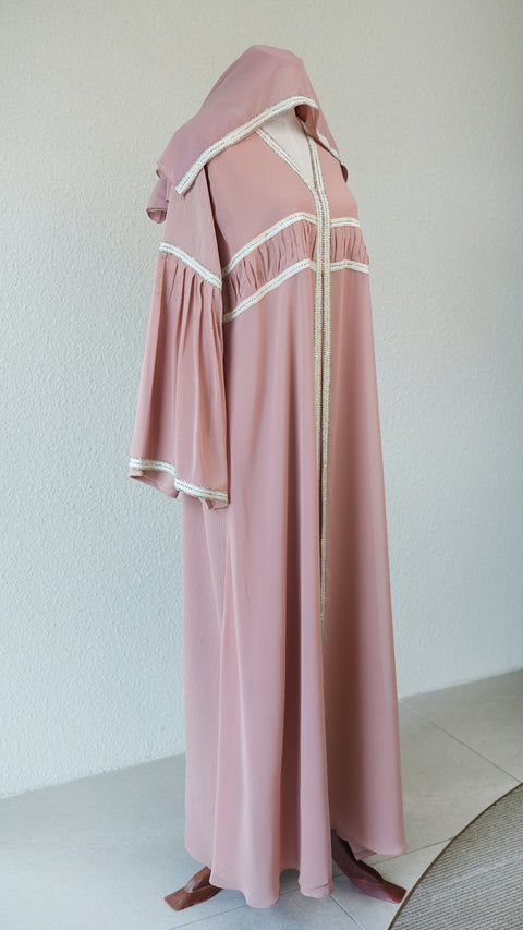 Daria Salmon Pink Abaya by Guzel Kismet