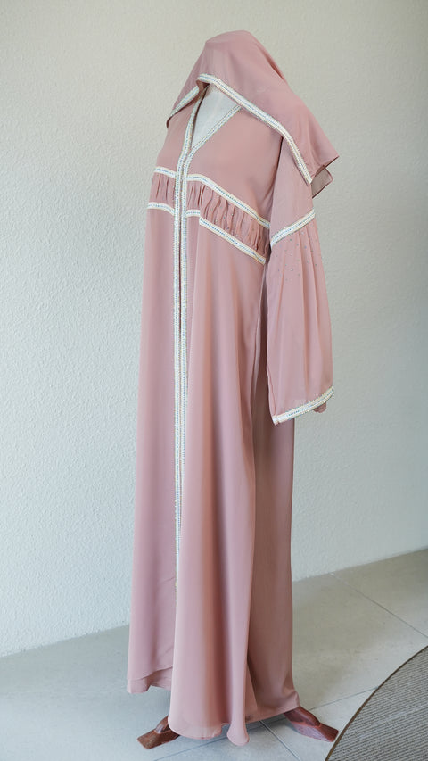 Daria Salmon Pink Abaya by Guzel Kismet