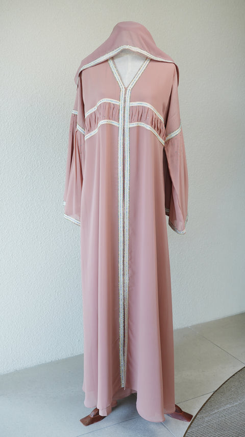 Daria Salmon Pink Abaya by Guzel Kismet