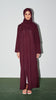 Cotton Linen Dayana Burgundy Abaya