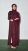 Cotton Linen Dayana Burgundy Abaya