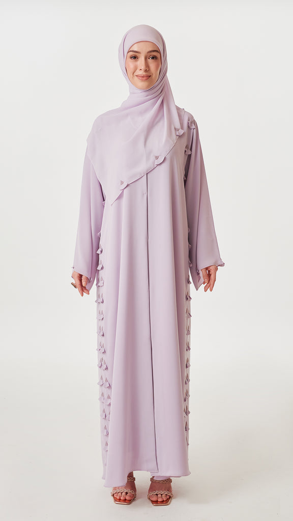 Korean Nidha Diba Blooming Lilac Abaya