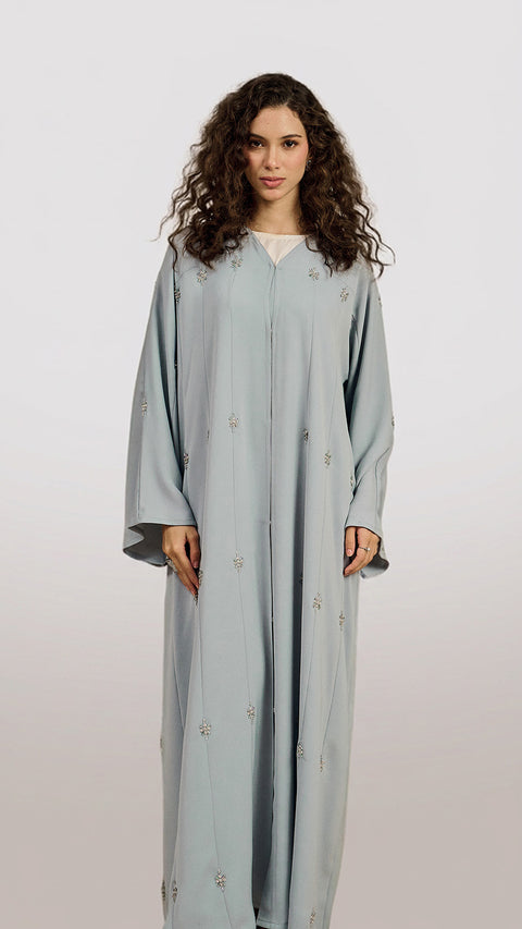 Diyarba Dusty Blue Abaya