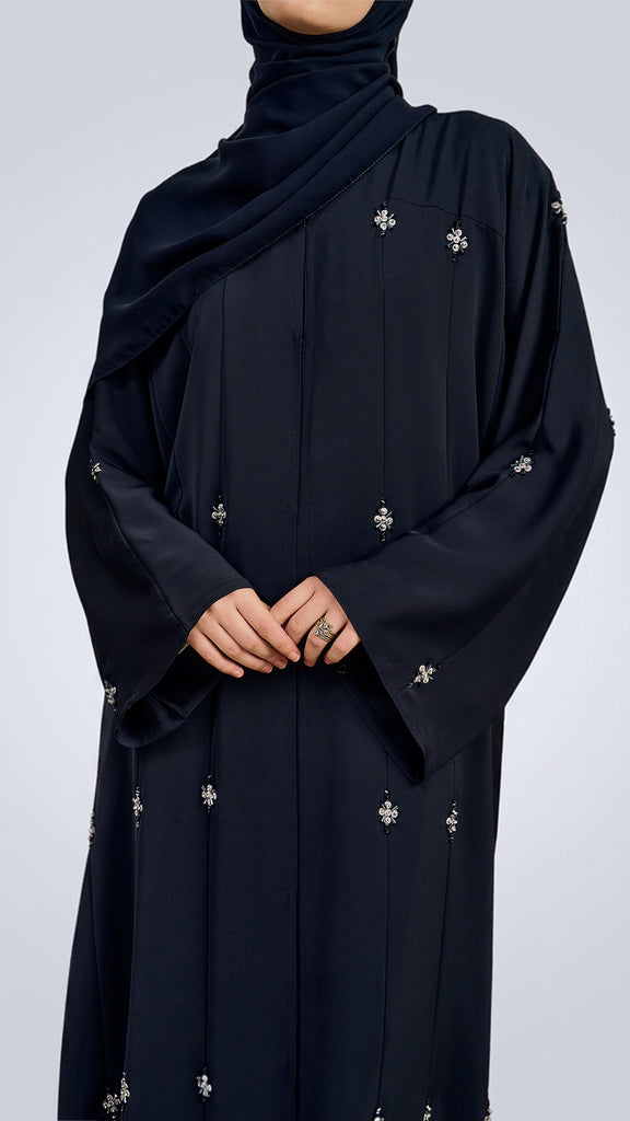 Korean Nidha Diyarba Midnight Blue Abaya