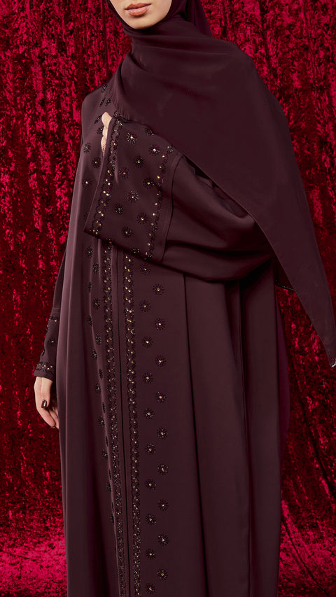Dorud Burgundy Abaya
